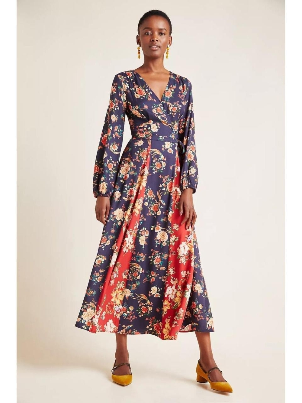 Farm Rio For Anthropologie Gracia Wrap Maxi Dress Size Small
